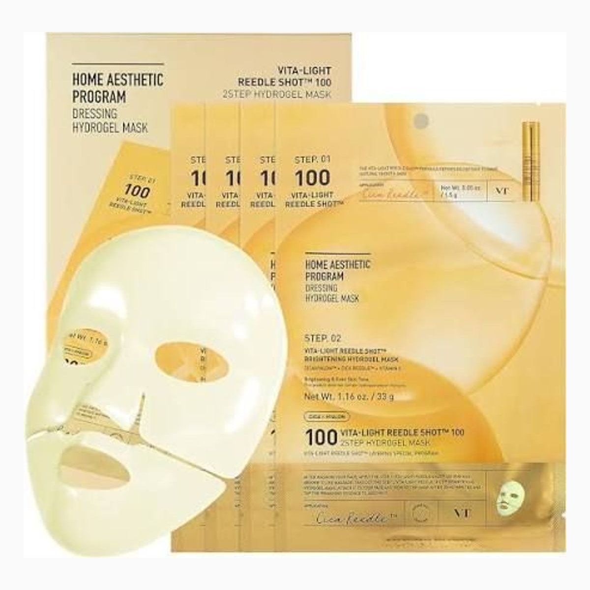 VT VITA LIGHT REEDLE SHOT 2STEP HYDROGEL MASK (4EA)