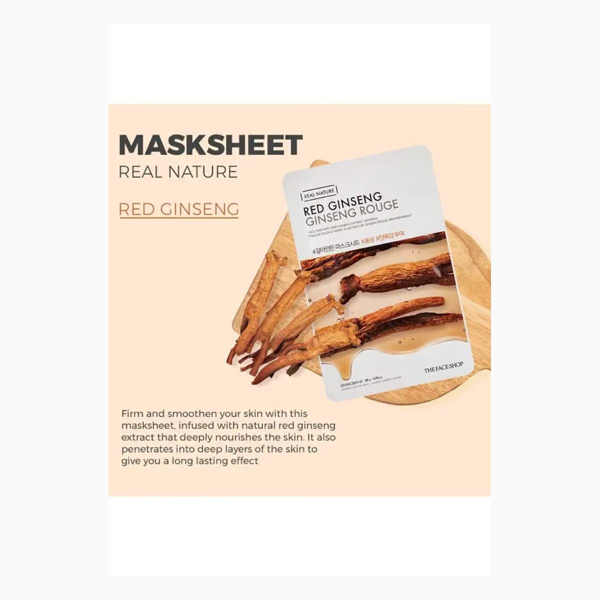 REAL NATURE.RED GINSENG FACE MASK
