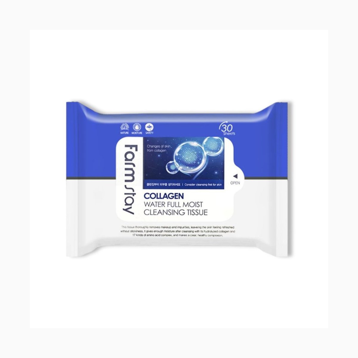 FARMSTAY COLLAGEN WATER FULL MOIST CLEANSING TISSUE