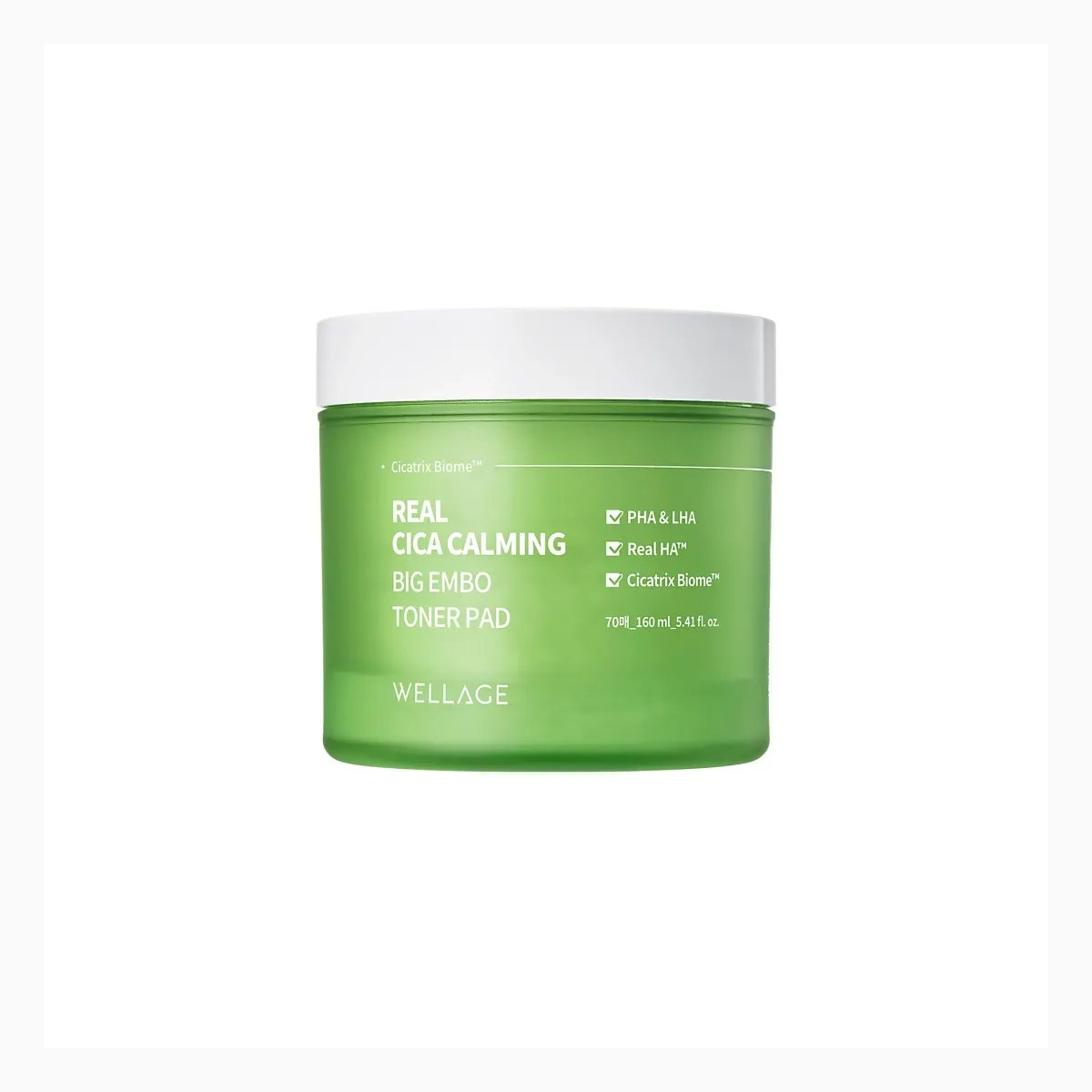 Wellage real cica calming big embo toner pad