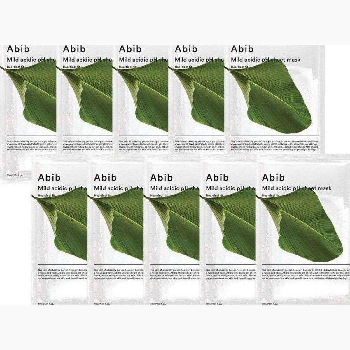 Abib Mild acidic pH sheet mask
Heartleaf fit