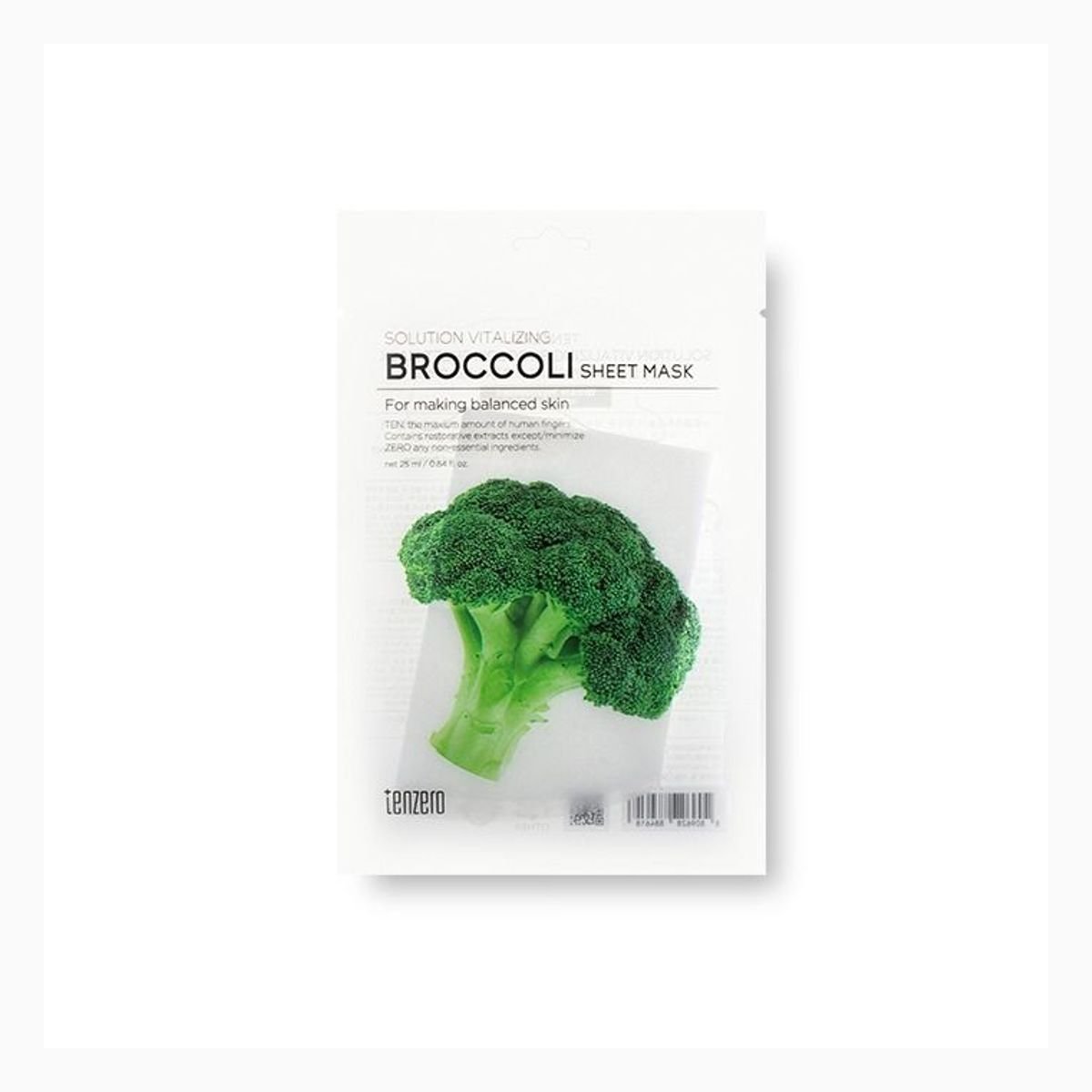 TENZERO SOLUTION VITALIZING BROCCOLI SHEET MASK