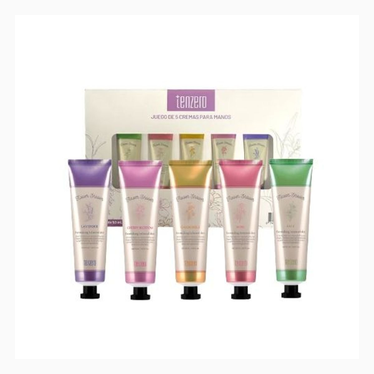 TENZERO FLOWER SHOWER HAND & NAIL CREAM 5 SET