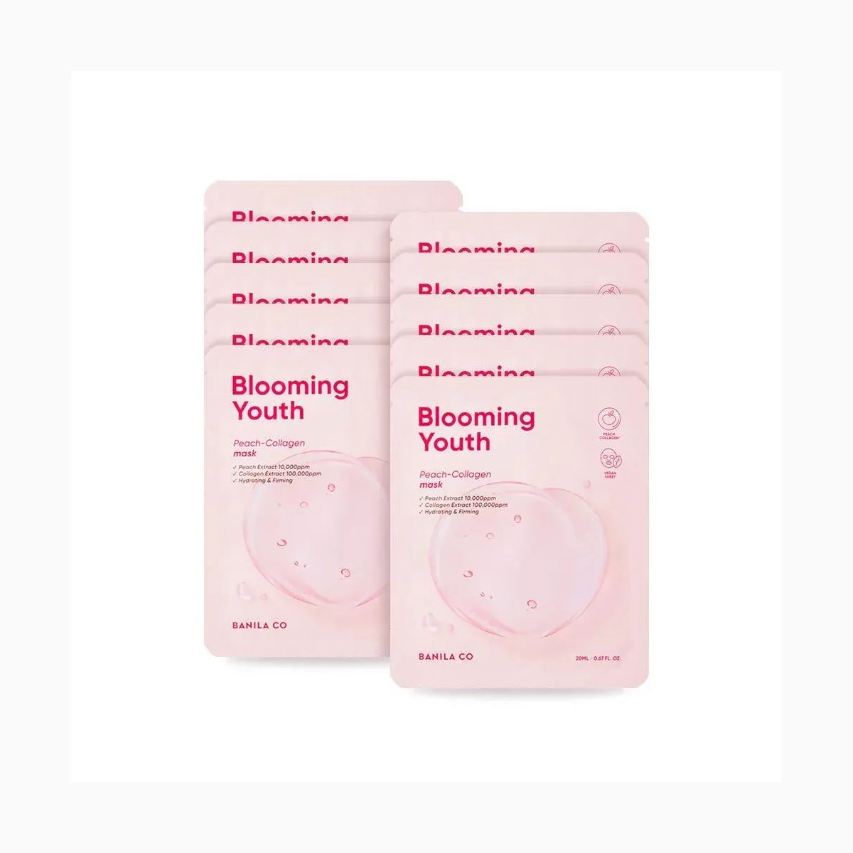 BANILA CO Blooming Youth Peach-Collagen Mask (10ea) 200ml