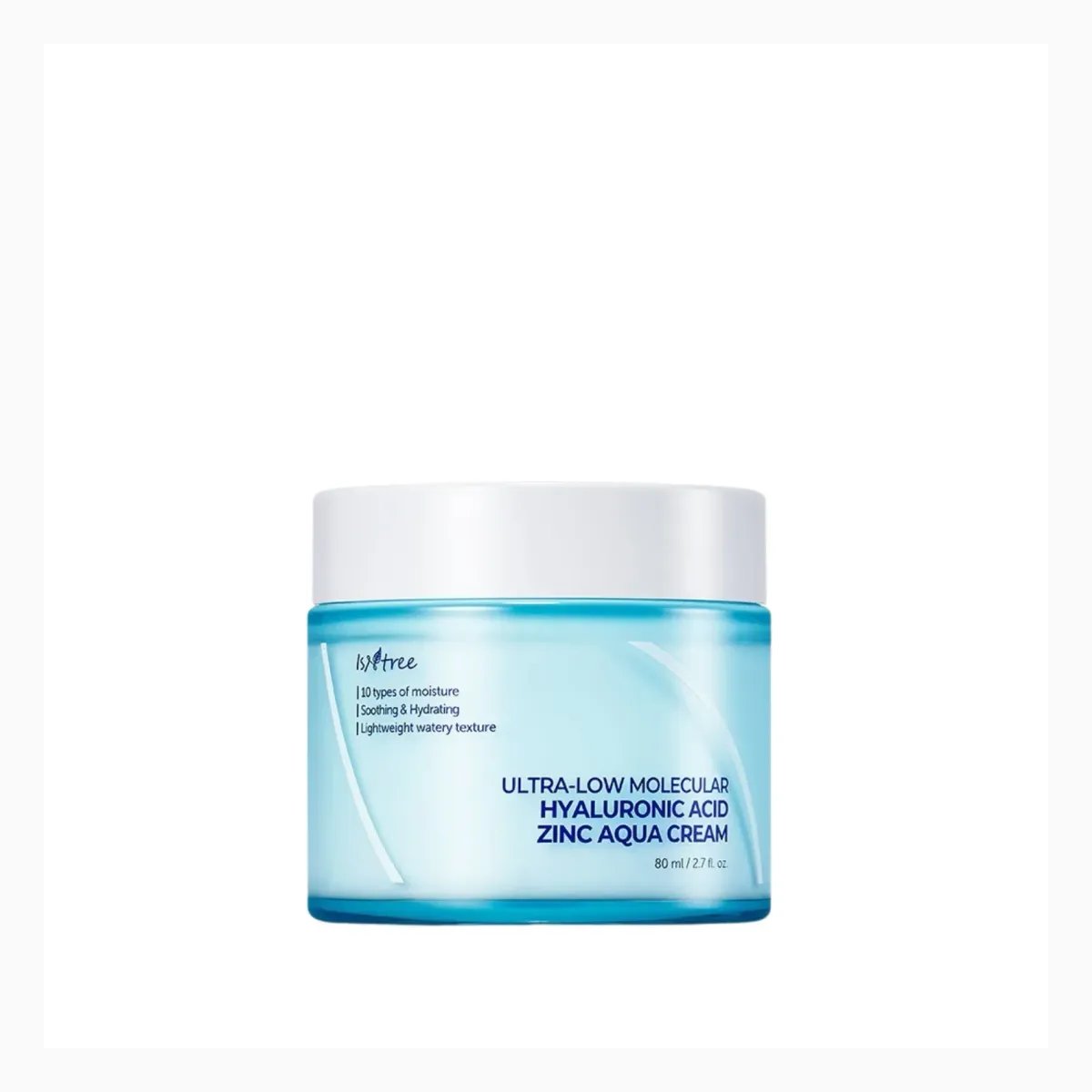 ISNTREE ULTRA-LOW MOLECULAR
HYALURONIC ACID ZINC AQUA CREAM 80ml
