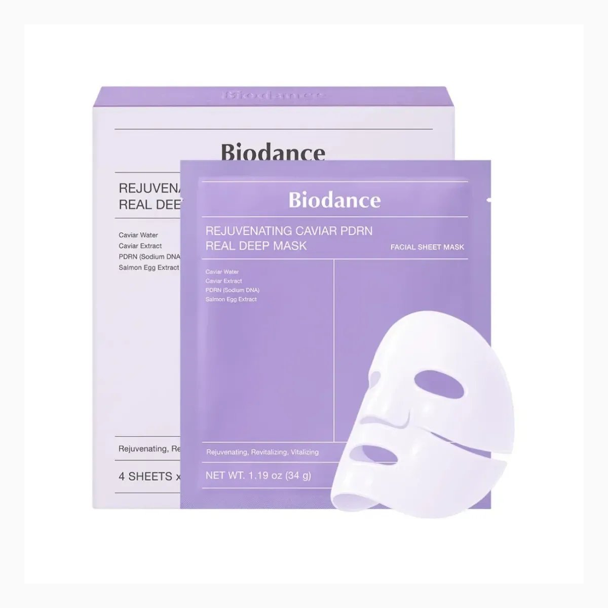 [Biodance] Rejuvenating Caviar PDRN Real Deep Mask
1Box (34g*4ea)