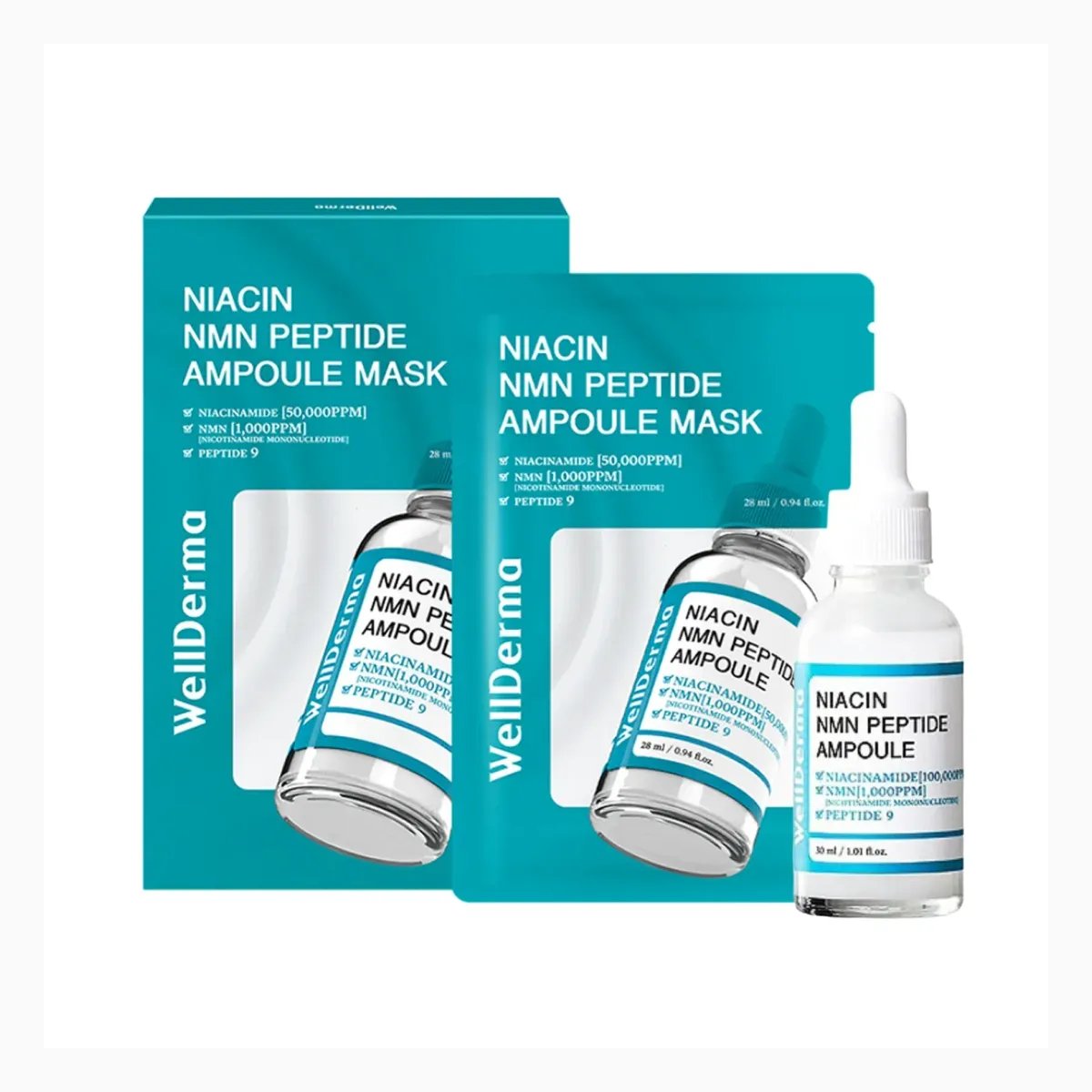 WellDerma wellderma-wellderma-g-plus-niacin-nmn-peptide-ampoule-mask