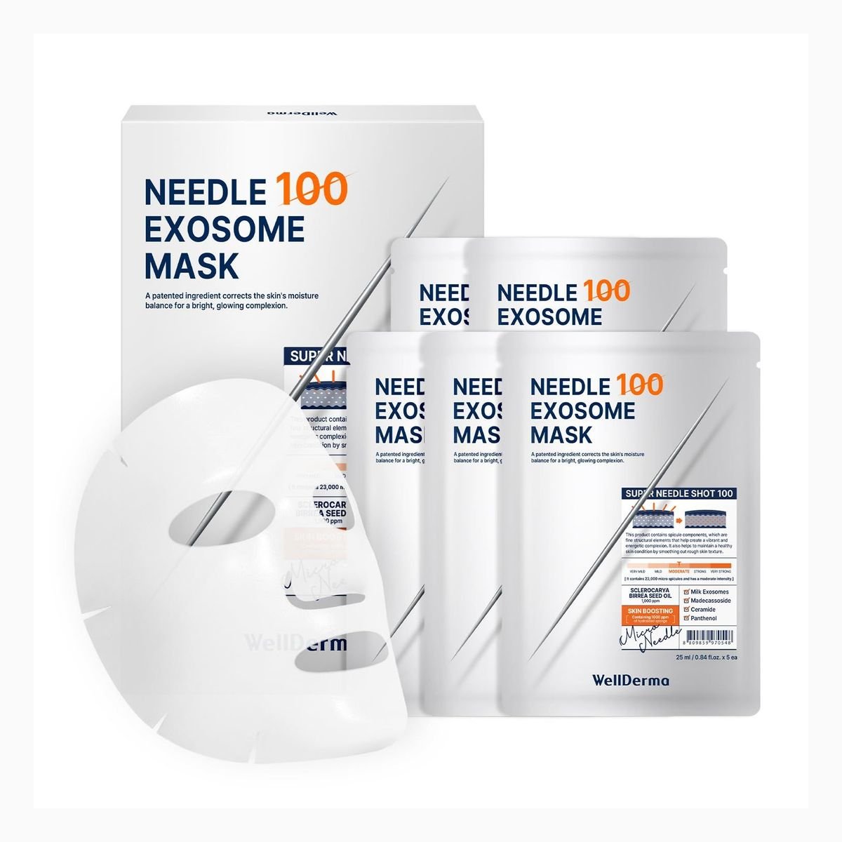 WellDerma wellderma-wellderma-needle-exosome-mask-pack-100-5ea-100-5